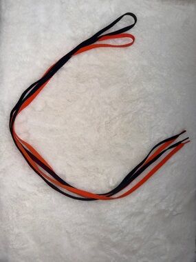 Striped Black & Orange Shoe Laces
